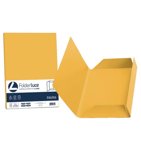 Cartellina 3 lembi Favini FOLDER 3L Luce&Acqua 200 g/m² 24,5x34,5cm giallo oro 52 conf.25 - A50H434